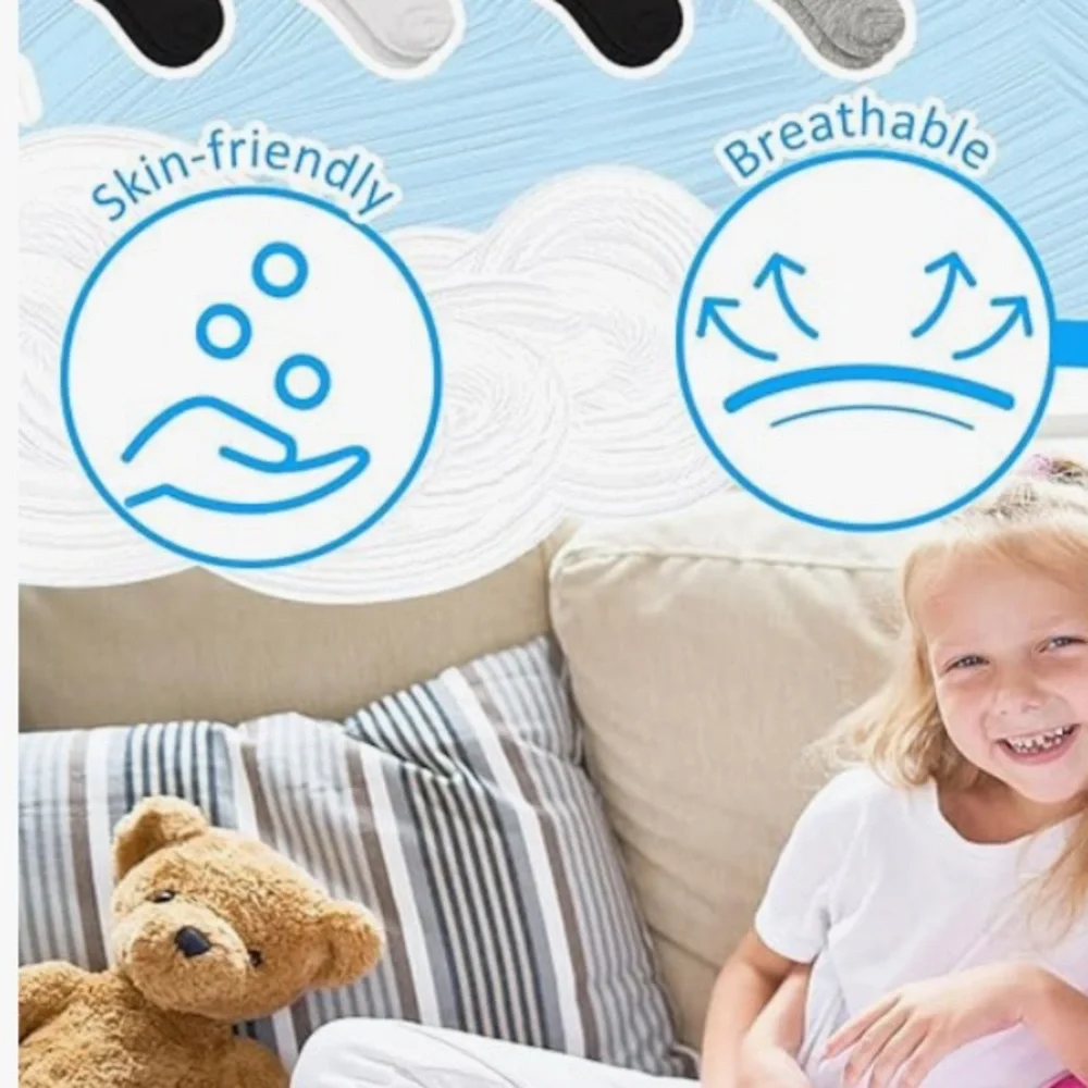 NWT Toddler 2T to 4T Black, White, Gray no show ankle socks 16 pair
